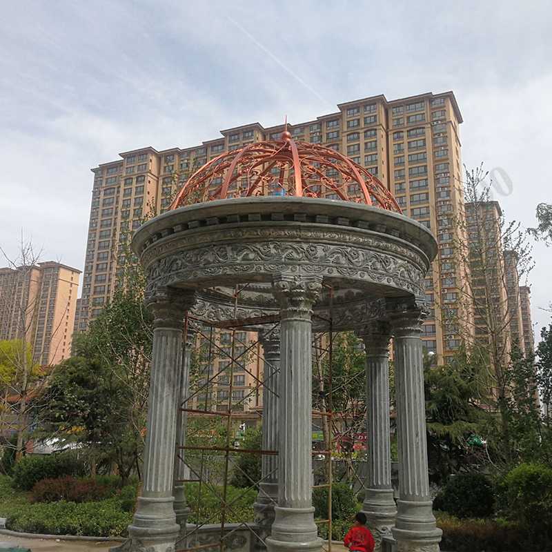 歐式景觀亭子，小區(qū)石雕涼亭，大理石石材亭子