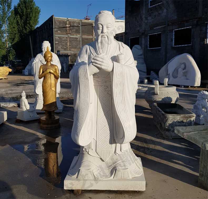 石雕孔子像，大理石孔子像，校園孔子雕像