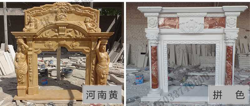 石雕壁爐架款式，定制石雕壁爐架，石雕壁爐架廠家