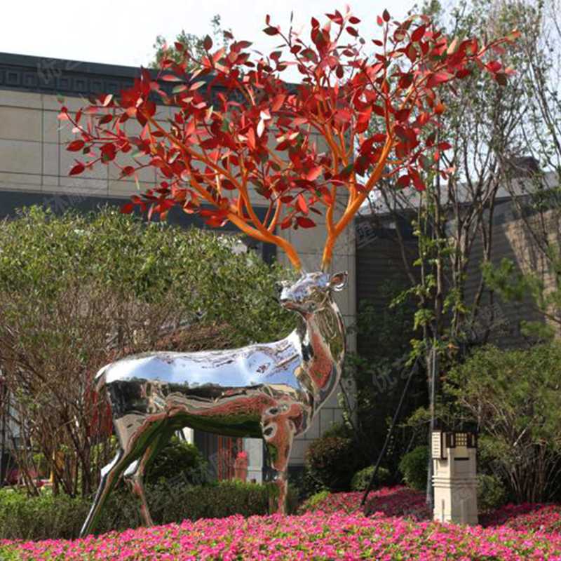 不銹鋼鹿，不銹鋼雕塑，不銹鋼鹿定制