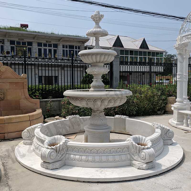 景觀噴泉定制，園林石雕噴泉，大理石噴泉