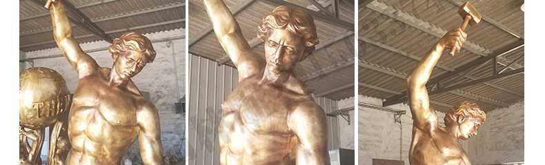 自我雕刻銅雕塑，銅人物雕塑，雕刻自我銅雕塑