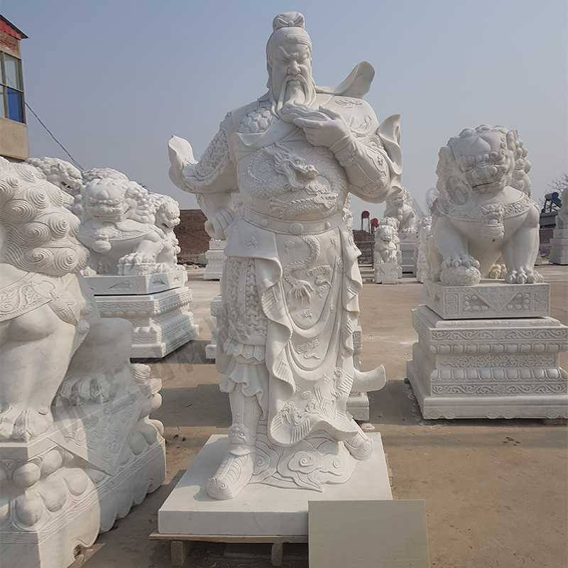 漢白玉關(guān)公像，大理石關(guān)公像，石雕關(guān)公雕像，石材關(guān)公像