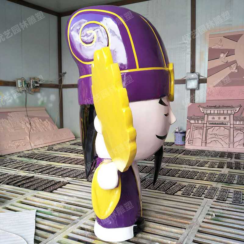 玻璃鋼諸葛亮，卡通諸葛亮雕塑