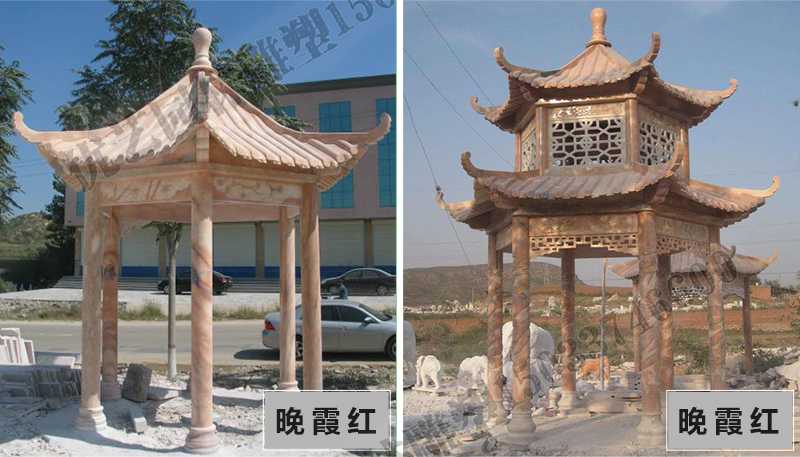 中式大理石涼亭，石雕涼亭廠家，石雕景觀涼亭定制