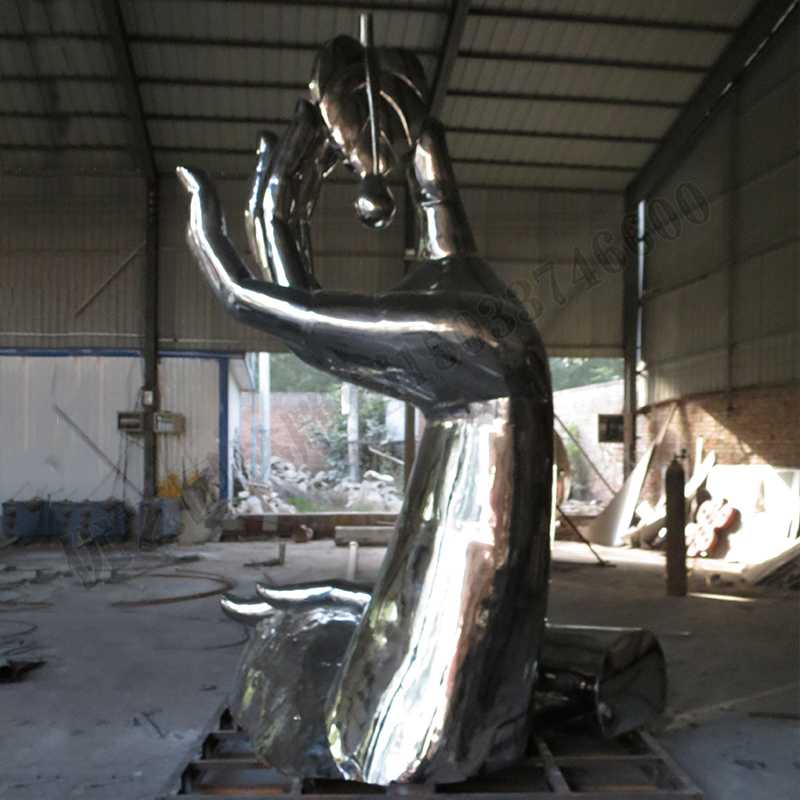 保護水資源雕塑，珍惜水資源雕塑，不銹鋼水滴雕塑