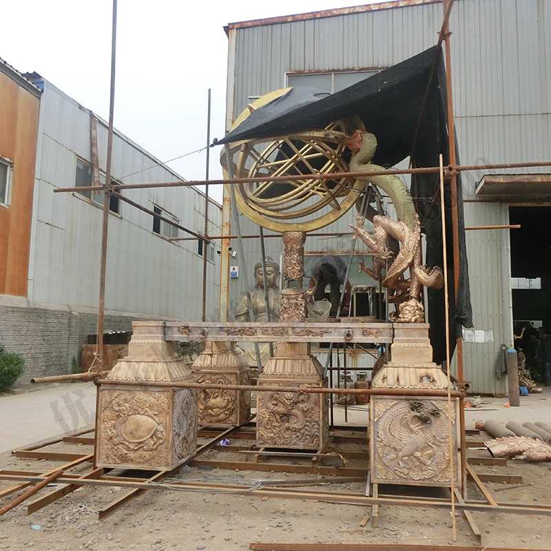 渾天地動儀，銅地震儀雕塑，銅地動儀景觀