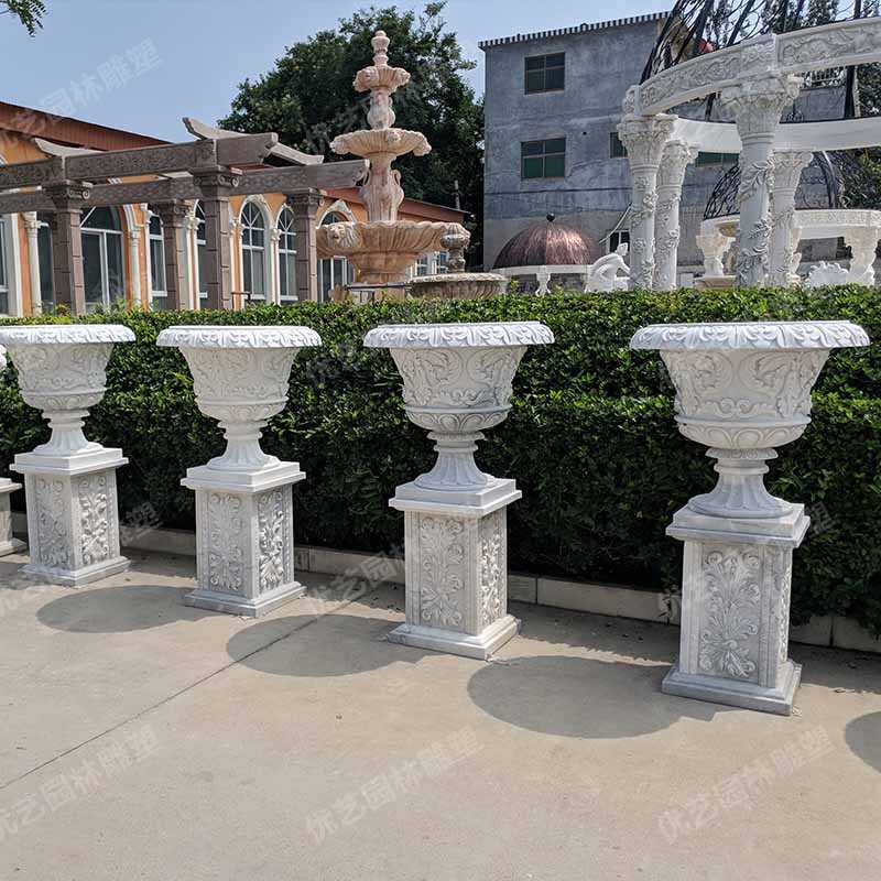 石材景觀花盆，花園景觀花缽