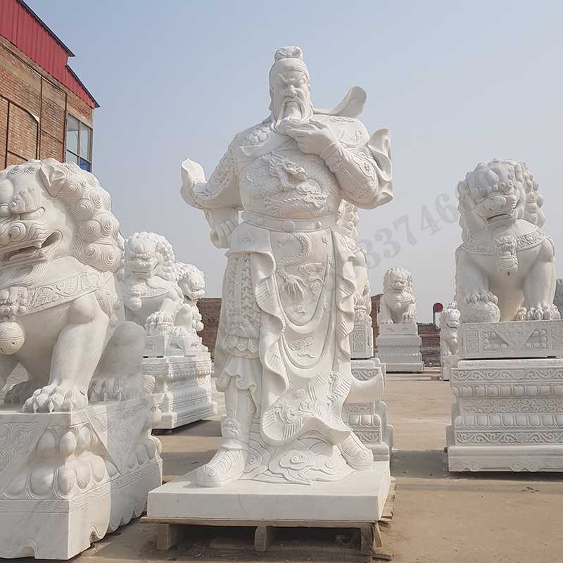 漢白玉關(guān)公像，石雕關(guān)公像，大理石關(guān)公雕像，關(guān)羽雕像，河北石雕關(guān)公廠家2.jpg