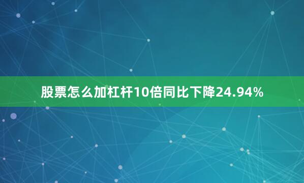 股票怎么加杠杆10倍同比下降24.94%